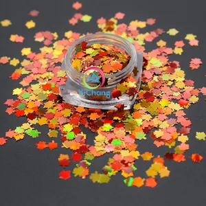 Craft Glitter Supplier Maple Leaf Sequins Color Mix Autumn Bulk Fall Leaves Glitter for Tumbler Epoxy Crafts