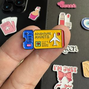 定制雕刻金属珐琅软珐琅创意手机贴纸，定制颜色时尚设计 - Product Image 4