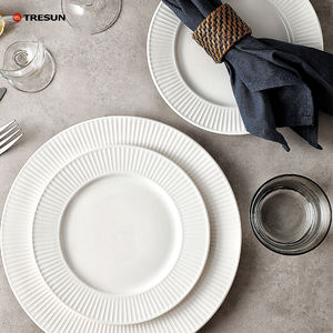 ชุดจานชามเซรามิกสีขาวเรียบง่ายทันสมัยสำหรับใช้ในบ้านหรือโรงแรม สำหรับซุป ของหวาน สลัด ข้าว - Product Image 4