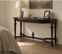 Meuble d'entrée en bois massif style campagnard américain, table d'appoint vintage pour canapé, rangement, fabricant direct, grande quantité