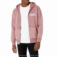 Fabricant de vêtements – Sweat à capuche unisexe léger 320 g/m² pour homme, personnalisé, en coton 100 % uni, avec logo brodé et fermeture éclair, effet délavé à l'acide, vente en gros
