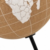 Globe terrestre en liège Holly avec support métallique, carte géographique, pour voyage, affichage de bureau, écologique, noir et or, cadeau pour la maison et le bureau, OEM