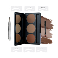 Palette de poudre à sourcils naturelle à pigments élevés, longue durée, imperméable, crème minérale à base de plantes, 3 couleurs
