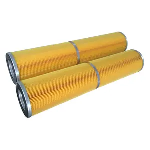 TOPEP kartrid filter minyak kustom 155x720mm kertas filter berlipat penutup ujung lapisan hot-dip elemen filter minyak