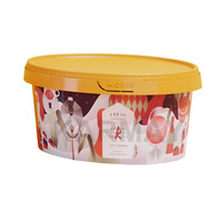 Fabricant professionnel, bac à crème glacée élastique rond de 1.5 litres à paroi mince avec iml