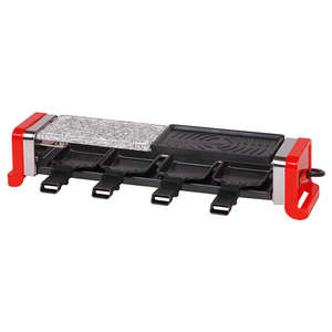 Gril à <span class=keywords><strong>raclette</strong></span> électrique pour <span class=keywords><strong>4</strong></span> <span class=keywords><strong>personnes</strong></span>, gril électrique portable, surface de cuisson antiadhésive mécanique 900W - Product Image 2