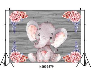 5x3ft Baby Shower Party Decoration Photography <strong>Background</strong> Sweet <strong>Animal</strong> Photo Studio Cute Baby Elephant Backdrop - Product Image 4