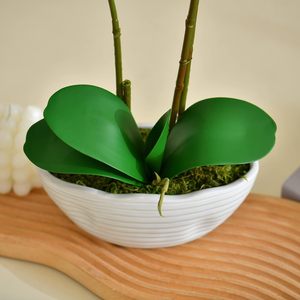 Grande Pianta di Orchidea Artificiale <span class=keywords><strong>in</strong></span> <span class=keywords><strong>Vaso</strong></span>, Composizione Floreale <span class=keywords><strong>in</strong></span> Seta con <span class=keywords><strong>Vaso</strong></span> <span class=keywords><strong>in</strong></span> Ceramica, Viola Scuro - Product Image 3