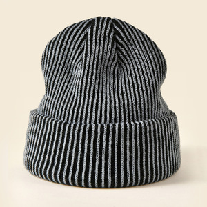 Custom Two Toned Listrado Malha Chapéus Inverno Outdoor Acrílico Equitação Chapéu Orelha proteção Quente Curly Brimmed Hat <span class=keywords><strong>Gorros</strong></span> - Product Image 4