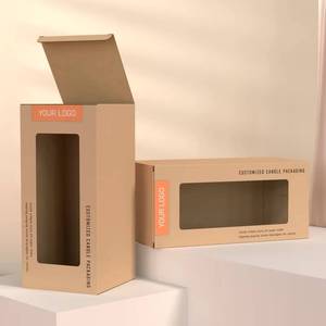 Boîte d'expédition en papier kraft personnalisée pour bougies, emballage pour pots de miel avec séparateurs, boîte cadeau de luxe pliable - Product Image 1