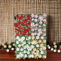 Buatan tangan latar belakang bunga buatan Natal Eucalyptus daun mawar bunga dinding pesta pernikahan Baby Shower Dekorasi fotografi rumah