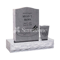 Pierre tombale en granit gris américain moderne Samistone TS-AG3, finition polie, garantie de 2 ans, origine Chine, caisse en bois