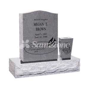 Pierre tombale en granit gris américain moderne Samistone TS-AG3, finition polie, garantie de 2 ans, origine Chine, caisse en bois - Product Image 2