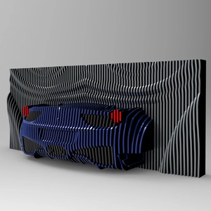 Sculpture murale en bois 3D créative, motif de voiture de course, décoration murale suspendue pour cadeau, <span class=keywords><strong>atelier</strong></span> - Product Image 5