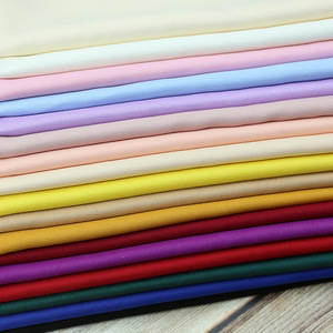 Soft Drape Solid High Twist Crinkle Chiffon Opaque <b>Fabric</b> For Maxi Skirt Hanfu Stage Show Dress Garment - Product Image 1