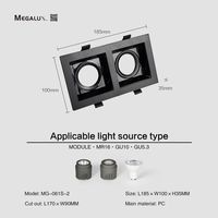 Spot carré Design intégré Spot Led Réglable Encastré Vers le bas Lumière 7w Gu10 Gimbal Logement Projecteur Led Intérieur