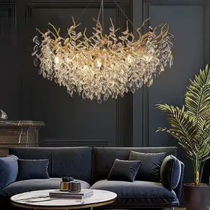 Современная Подвесная лампа с каплями дождя, светодиодная декоративная прямоугольная роскошная хрустальная люстра