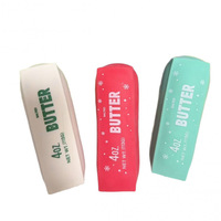 Jouet à presser en caoutchouc souple à récupération lente en forme de bâton de beurre, thème Noël, anti-stress, boîte de 12 pièces, couleurs rouge, menthe, vert, blanc
