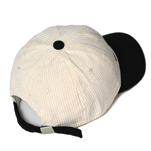 Casquette de baseball en velours côtelé bicolore OEKO-TEX avec broderie 3D personnalisée, ajustable, fermeture snapback, <span class=keywords><strong>automne</strong></span>-hiver, vente en gros, usine OEM ODM - Product Image 2