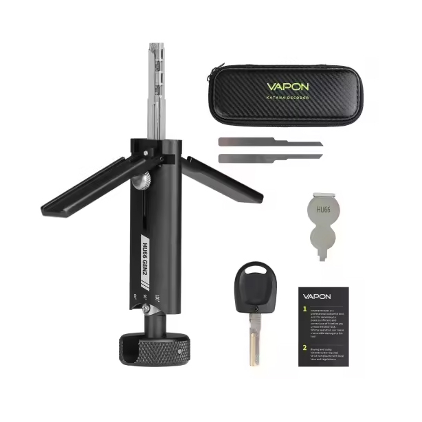 VAPON Universal Car Locksmith Tool Katana Decoder HU66 Black Auto Pick and Decoder Set 22x10x5cm 295g Made in China