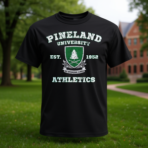 T-shirt vintage Pineland University Athletics, abbigliamento sportivo da uomo nero - Product Image 3