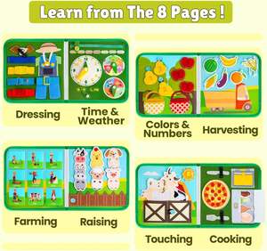 Jouets éducatifs Montessori pour <span class=keywords><strong>animaux</strong></span> de <span class=keywords><strong>ferme</strong></span>, <span class=keywords><strong>livre</strong></span> d'activités <span class=keywords><strong>en</strong></span> feutre polyester, <span class=keywords><strong>livre</strong></span> silencieux pour tout-petits - Product Image 6