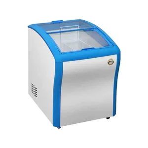 Hot-selling Large Capacity Visual Ice Cream Freezer Push And Pull Arch Glass Door Chest Freezer