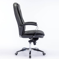 Chaise de bureau ergonomique à dossier haut, chaise de direction inclinable en PVC et cuir PU pour espace de travail