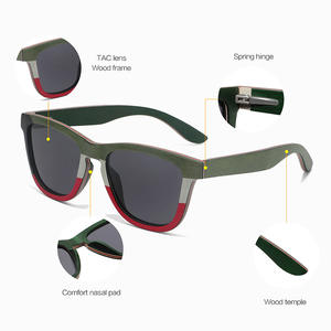 Gafas de Sol Polarizadas Conchen con Marco Ovalado de Madera, Lentes TAC con Protección UV400, Unisex, Estilo para Conducir - Product Image 5