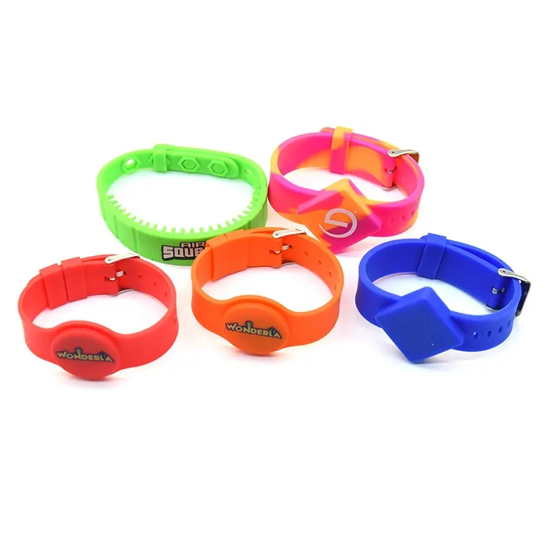 Low Cost RFID Silicone Waterproof Wristband Adjustable Customized Bracelet For Events