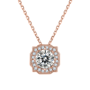 Collar con colgante de diamante DEF VVS Moissanite chapado en oro rosa amarillo plata 925 personalizado O33A con certificado GRA - Product Image 2