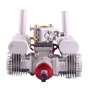 VVRC RCGF 21CCT V2 21cc Dual Cylinder Petrol/<b>Gasoline</b> Engine New Model with Exhaust Pipe for RC Airplane Fixed Wing Made Metal - Product Image 1
