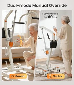 Lève-personne électrique avec sangle 150 kg/330 lb, palan de transfert pliable, hauteur 75-155 cm, base réglable, OEM disponible - Product Image 4