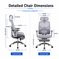 Chaise de bureau ergonomique de luxe moderne, ajustable, inclinable, respirante et ultra confortable pour chambre à coucher, bureau d'étude et jeux