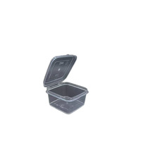Petite boîte à emporter carrée jetable pour légumes marinés, conception monobloc, compartiment à sauce, séparateur de condiments saveur fruit de la passion, scellée