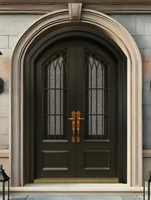 Porte d'entrée extérieure en alliage d'aluminium de style moderne, anti-effraction, personnalisée, pour villa de luxe, hôtel
