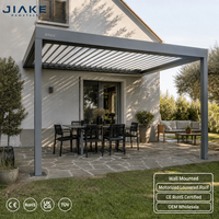 Pergola murale en aluminium Jiake avec toit à lames motorisées pour maison et jardin, gazebo extérieur CE RoHS en gros