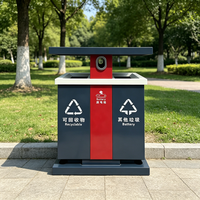 Poubelle extérieure double compartiment en acier inoxydable de haute qualité pour la classification des déchets résidentiels