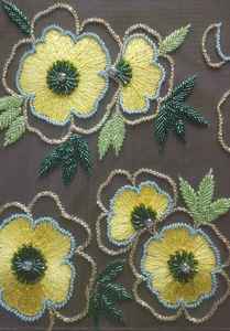 Tissu décoratif en dentelle perlée avec broderie florale Parfait pour le style Lehenga pour les mariages et les occasions festives - Product Image 3