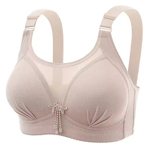 Soutiens-gorge en maille fine pour femmes, grandes tailles, sans armatures, avec doublure massante, sous-vêtements féminins, soutiens-gorge push-up sans coutures, vente en gros - Product Image 1