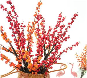 ต้นไม้ประดิษฐ์ติดเพดานสี<span class=keywords><strong>แดง</strong></span> ตกแต่งคริสต์มาส ผลไม้บานสะพรั่ง ดูเป็นธรรมชาติ ต้นไม้และพืชประดิษฐ์ในกระถาง - Product Image 1
