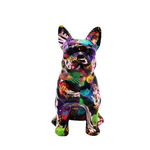 Ornement d'art populaire sculpté en résine époxy, motif Bouledogue Français créatif européen, pour la décoration de la maison, du bureau, du porche et du meuble à vin - Product Image 5