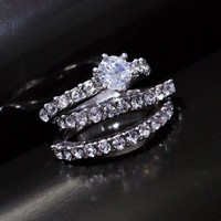 Offre Spéciale – Ensemble de Bagues de Luxe pour Couples, Micro-Pavé de Zircon Cubique, Empilables, pour Femme – Accessoires de Mode