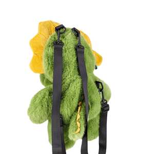 กระเป๋าเป้สะพายหลังการ์ตูนน่ารักสีเขียวสายคล้องไหล่ปรับได้ ODM ผ้าฝ้าย PP ยัดไส้สัตว์สำหรับเด็ก - Product Image 3