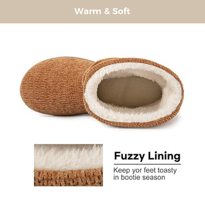 Scarpette da donna con Design unico drappo alla caviglia antiscivolo resistente in pile Sole in Memory Foam in ciniglia - Product Image 3