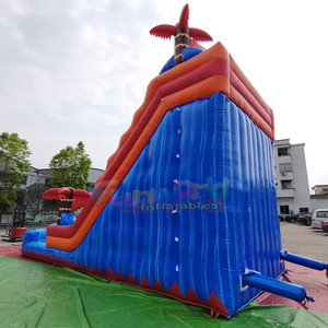 Toboggan aquatique gonflable commercial double piste, thème tropical, pour extérieur - Product Image 5