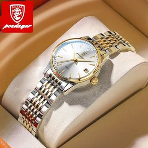 Reloj de Pulsera POEDAGAR 266 Elegante, Luminoso e Impermeable para Mujer, con Calendario, Diseño Simple y Moderno, en Acero Inoxidable, Ideal para Regalo - Product Image 1