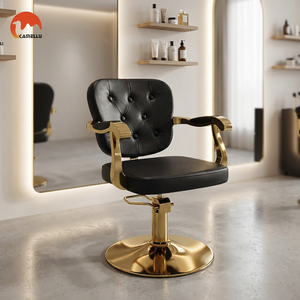 เก้าอี้ตัดผมปรับระดับได้หุ้มหนัง PU ดีไซน์หรูหราสำหรับร้านตัดผม - Product Image 2