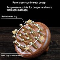 Masseur manuel en bois avec fonction musicale, brosse de pression des méridiens à 28 dents en cuivre pour le corps et le cou, soulagement du stress