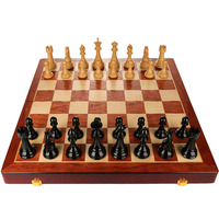 Jeu d'échecs de luxe de 20 pouces avec des pièces en métal ou en marbre, jeu d'échecs international avec échiquier en bois pliable